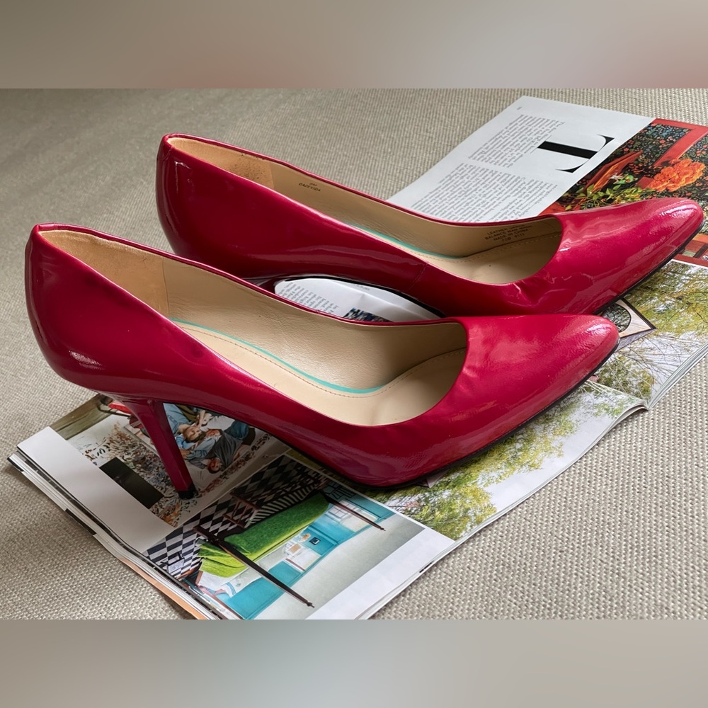 Joan & David Dazevida Pumps Heels In Dark Pink Patent Leather Size 9